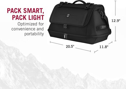 Victorinox Crosslight Duffel - Lightweight Duffel Bag Made from Recycled Materials - Premium Travel Essentials - Travel Bag Includes Adaptive Interior - Black in Saudi Arabia
