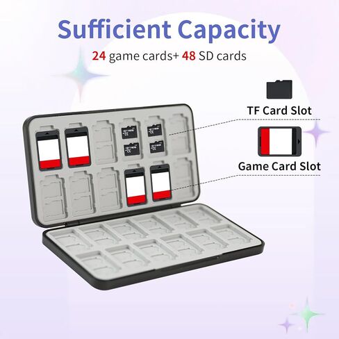 حامل حافظة ألعاب FlyingMage Switch 2 لألعاب Nintendo Switch 2/OLED/Lite وبطاقات Micro SD، حافظة خرطوشة حامل بطاقات الألعاب Cute Kitty Switch2 مع 24 فتحة لتخزين بطاقات الألعاب - قطة خضراء in Kuwait
