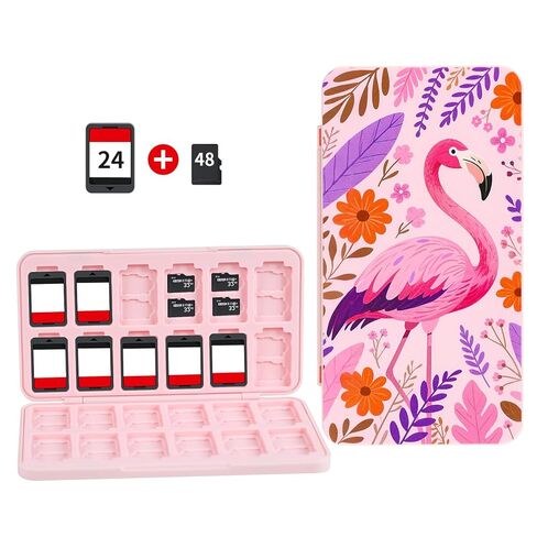 حامل حافظة ألعاب FlyingMage Switch 2 لألعاب Nintendo Switch 2/OLED/Lite وبطاقات Micro SD، حافظة خرطوشة حامل بطاقات الألعاب Cute Kitty Switch2 مع 24 فتحة لتخزين بطاقات الألعاب - قطة خضراء in Kuwait