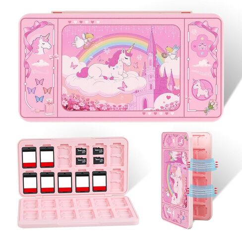 حامل حافظة ألعاب FlyingMage Switch 2 لألعاب Nintendo Switch 2/OLED/Lite وبطاقات Micro SD، حافظة خرطوشة حامل بطاقات الألعاب Cute Kitty Switch2 مع 24 فتحة لتخزين بطاقات الألعاب - قطة خضراء in Kuwait