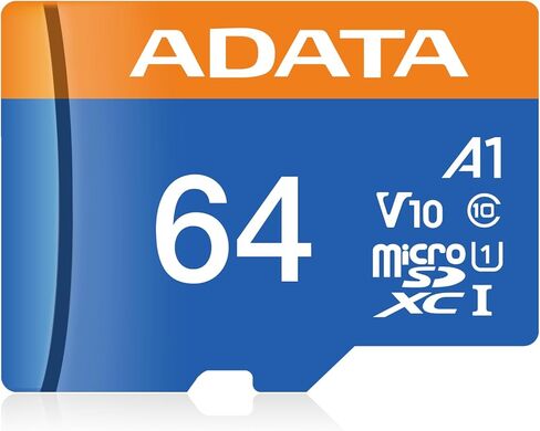 بطاقة ذاكرة ADATA microSD سعة 64 جيجابايت UHS-I CLASS10 بسرعة 100/25 ميجابايت/ثانية AUSDX64GUICL10A1-RA1-I in Kuwait