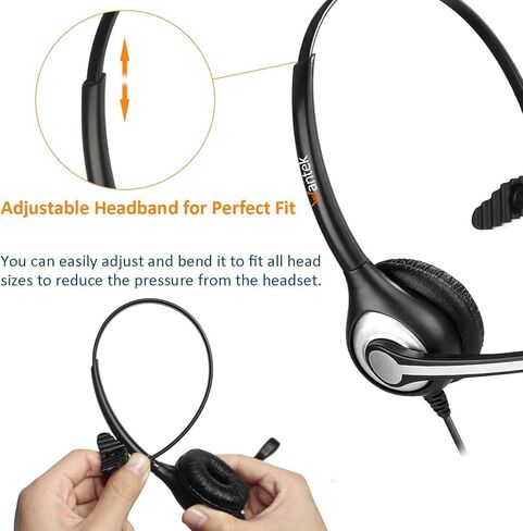 Wantek Corded Telephone RJ9 Headset Monaural with Noise Canceling Microphone for Call Center Telephone Systems with Plantronics M10 M12 M22 MX10 Amplifiers or Cisco 7942 7971 Office IP Phones(F600C1) in Saudi Arabia