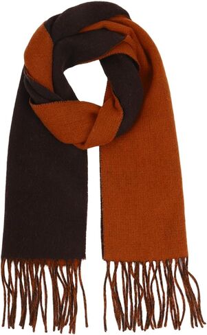 Merino Wool Scarf for Men | 100% Pure Wool Solid Color Double-Sided Reversible Design Soft Lightweight Winter Scarves in Kuwait