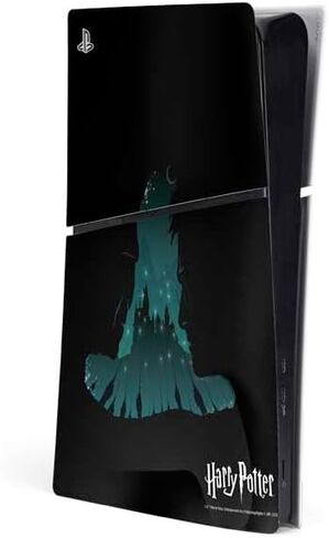 ملصق Skinit المخصص للألعاب متوافق مع وحدة التحكم PS5 Slim Digital Edition - تصميم قبعات هاري بوتر وهوجورتس وعالم السحرة المرخص رسميًا in Kuwait