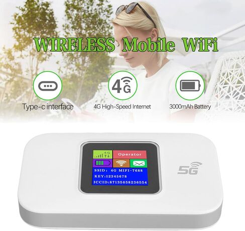 VBESTLIFE 4G LTE Mobile WiFi Router with SIM Card Slot, Unlocked 300Mbps Portable Travel Hotspot Device, 10 Users Wireless Internet Modem for European in Saudi Arabia