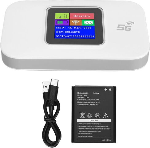 VBESTLIFE 4G LTE Mobile WiFi Router with SIM Card Slot, Unlocked 300Mbps Portable Travel Hotspot Device, 10 Users Wireless Internet Modem for European in Saudi Arabia