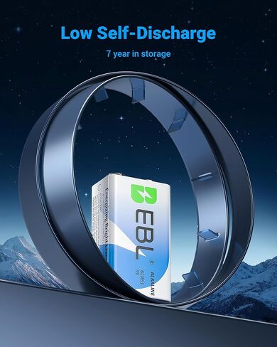 بطاريات EBL 9V 4 عبوات، بطارية قلوية طويلة الأمد 9 فولت لأجهزة كشف الدخان والألعاب in Kuwait