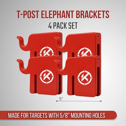 شماعة هدف T-Post التكتيكية الوطنية الفيل من KRATE (4 عبوات) - سهلة التجميع - مصممة لتناسب عمود T القياسي in Kuwait