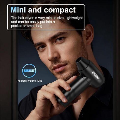 Mini Barber Blower, 110000 RPM 2-in-1 Aluminum Air Duster, Professional Hair Cleaning Tool for Barbers, Rechargeable Turbo Air Blower with Dust Filter, 2 Nozzles for Hair, Keyboard, PC in Saudi Arabia