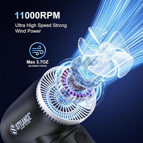 Mini Barber Blower, 110000 RPM 2-in-1 Aluminum Air Duster, Professional Hair Cleaning Tool for Barbers, Rechargeable Turbo Air Blower with Dust Filter, 2 Nozzles for Hair, Keyboard, PC in Saudi Arabia