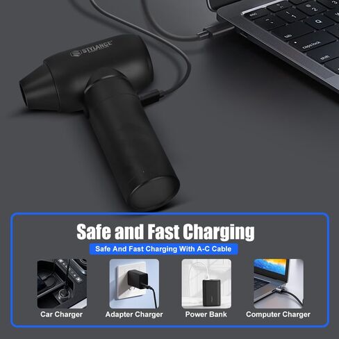 Mini Barber Blower, 110000 RPM 2-in-1 Aluminum Air Duster, Professional Hair Cleaning Tool for Barbers, Rechargeable Turbo Air Blower with Dust Filter, 2 Nozzles for Hair, Keyboard, PC in Saudi Arabia