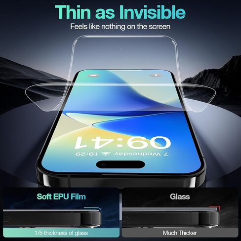 3 قطع واقي شاشة مرن لهاتف iPhone 16 Pro Max، طبقة هيدروجيل ناعمة غير قابلة للكسر لهاتف iPhone 16 Pro Max (ليس زجاجًا) in Saudi Arabia