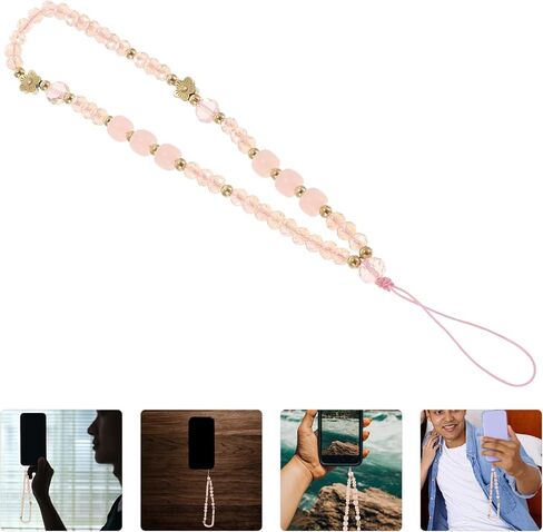 Beaded Phone Lanyard, Phone Wrist Strap Mobile Phone Strap Hanging Cell Phone Charm Phone Wrist Rope For Phone Decoration in Saudi Arabia