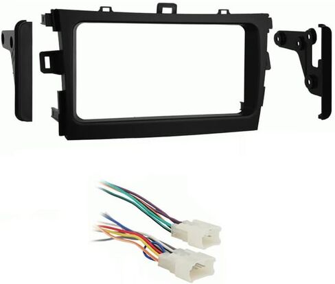 Harmony Audio HA-701761 متوافق مع Toyota Corolla 2009-2011 Factory Stereo to Aftermarket Radio Harness وMetra 95-8223 Double DIN مجموعة أدوات التثبيت in Kuwait