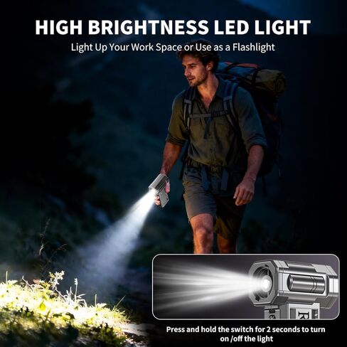 Compressed Air Duster - 130000RPM Mini Cordless Electric Duster with 2 Rechargeable Batteries, 4-Speed Adjustable with LED Light & 3 Nozzles Air Dust Blower for Computer Keyboard/Car/Home/Outdoor in Kuwait