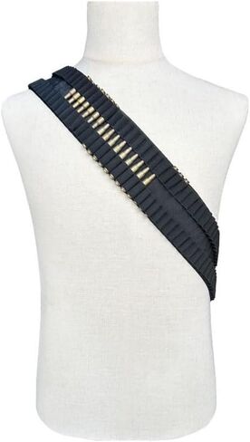 Tactical 63"x3" 100 Rounds Rifle Pistol Shotgun Bullet Cartridge Ammo Belt Bandoleer Shell Holder Hunting Shooting for .308 .300 30-06 7.62x54R .45-70 .44 .45 .460 in Saudi Arabia
