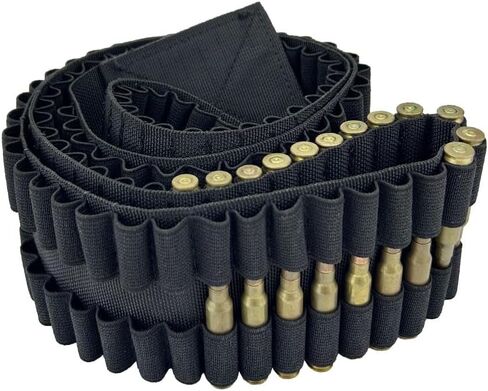 Tactical 63"x3" 100 Rounds Rifle Pistol Shotgun Bullet Cartridge Ammo Belt Bandoleer Shell Holder Hunting Shooting for .308 .300 30-06 7.62x54R .45-70 .44 .45 .460 in Saudi Arabia