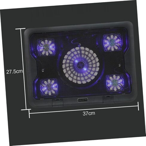 TEHAUX USB Laptop Cooling Stand 5 Fans Cooler Base with Anti-Skid Heatsink, Multi-Angle Adjustable Bracket for Gaming and Office Use, Black in Saudi Arabia