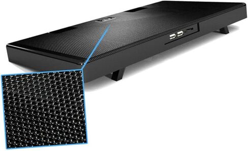 TEHAUX USB Laptop Cooling Stand 5 Fans Cooler Base with Anti-Skid Heatsink, Multi-Angle Adjustable Bracket for Gaming and Office Use, Black in Saudi Arabia