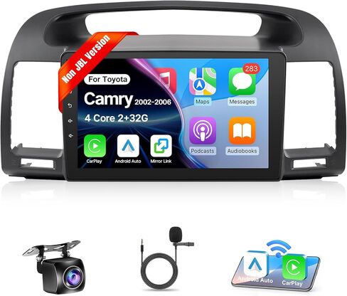 راديو سيارة Leadfan Android لسيارة Toyota Camry 2002 2003 2004 2005 2006 ستيريو مع Apple Carplay Android Auto، شاشة لمس 9 بوصة لسيارة Toyota Camry ستيريو بلوتوث واي فاي GPS، مناسب J.B.L in Kuwait