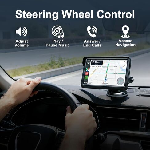 7" Wireless Carplay Screen for Car, for Apple CarPlay & Android Auto, Touch Screen Wireless Car Play Mirror Link with Backup Camera, GPS, Voice Control Carplay Car Stereo in Saudi Arabia