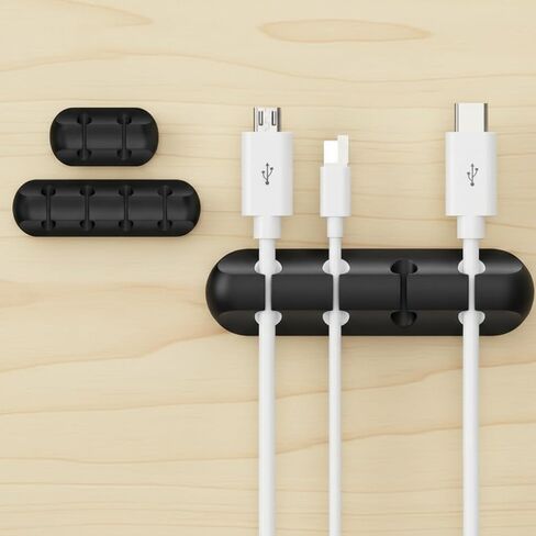 مشابك كابلات بيضاء، إدارة كابلات منظم السلك، منظمات كابلات حامل كابل USB، مشابك سلك منظم للأسلاك، عبوتان من أشرطة الكابلات للمكتب والمنزل والسيارة (2، 4 فتحات) in Saudi Arabia