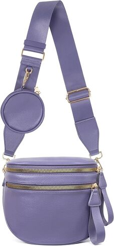 Valentoria Large Leather Crossbody Bags for Women Bum Bag Sling Bag Purse With Adjustable Strap Detachable Wallets in Saudi Arabia