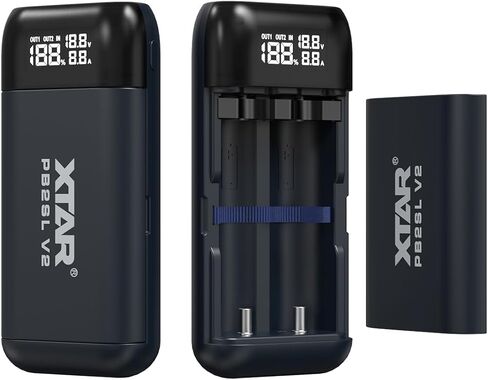 شاحن بطارية XTAR جديد PB2SL V2 محمول 18650، شاحن USB C عالي السرعة لبطارية ليثيوم أيون قابلة لإعادة الشحن 3.7 فولت/3.6 فولت 18650/18700/20700/21700 (لا تتضمن بطارية) in Saudi Arabia