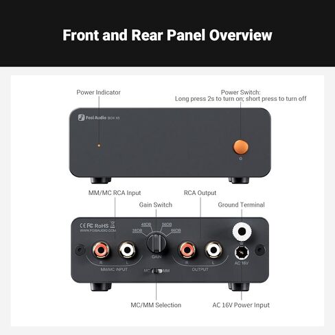 مكبر صوت Fosi Audio LC30 VU Meter وصندوق X5 Phono Preamp للقرص الدوار لخرطوشة MM & MC in Kuwait
