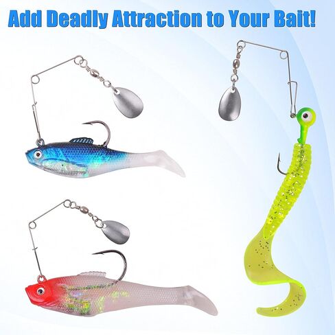 OROOTL Fishing Spinnerbait Wire with Colorado Blade Spin Fishing Lure Making Supplies Spinner Shaft DIY Bass Fishing Lure Spinnerbait Blades Accessories in Saudi Arabia