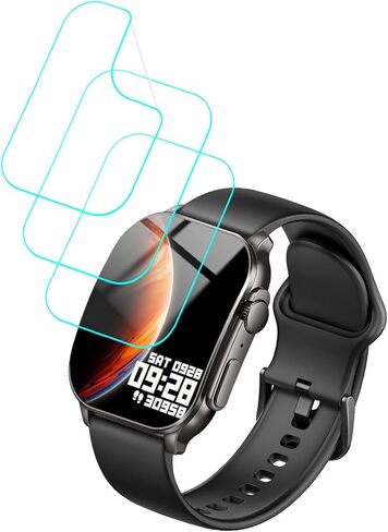 for Poounur Smart Watches KW281A Screen Protector 2.01" [3 Pack] HD Clear Soft PET Film [Anti-Fingerprint] [Anti-Scratch] [Bubble Free] Compatible for Poounur KW281A Smart Watch in Saudi Arabia