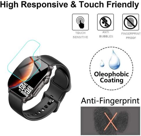 for Poounur Smart Watches KW281A Screen Protector 2.01" [3 Pack] HD Clear Soft PET Film [Anti-Fingerprint] [Anti-Scratch] [Bubble Free] Compatible for Poounur KW281A Smart Watch in Saudi Arabia