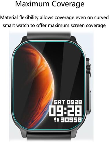 for Poounur Smart Watches KW281A Screen Protector 2.01" [3 Pack] HD Clear Soft PET Film [Anti-Fingerprint] [Anti-Scratch] [Bubble Free] Compatible for Poounur KW281A Smart Watch in Saudi Arabia