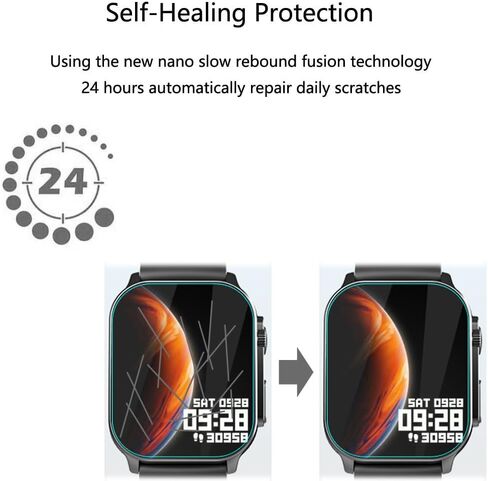 for Poounur Smart Watches KW281A Screen Protector 2.01" [3 Pack] HD Clear Soft PET Film [Anti-Fingerprint] [Anti-Scratch] [Bubble Free] Compatible for Poounur KW281A Smart Watch in Saudi Arabia