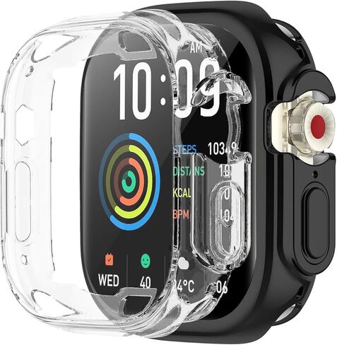 [2-Pack] Screen Protector & Case Compatible with Jacoosa/QONBINK/Banlvs K62, Soft TPU Plated Case All-Around Protective Screen Full Cover Bumper Compatible for K62 Smart Watch in Saudi Arabia
