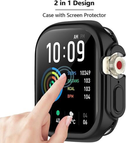 [2-Pack] Screen Protector & Case Compatible with Jacoosa/QONBINK/Banlvs K62, Soft TPU Plated Case All-Around Protective Screen Full Cover Bumper Compatible for K62 Smart Watch in Saudi Arabia
