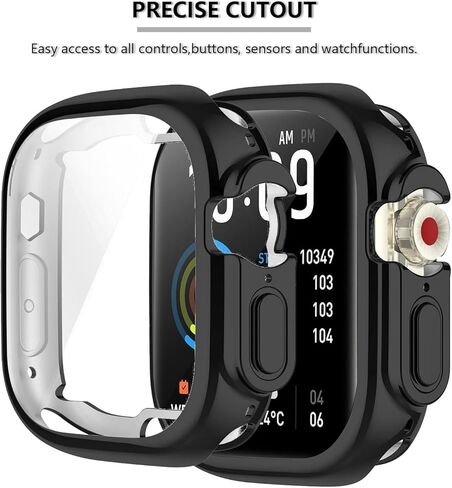 [2-Pack] Screen Protector & Case Compatible with Jacoosa/QONBINK/Banlvs K62, Soft TPU Plated Case All-Around Protective Screen Full Cover Bumper Compatible for K62 Smart Watch in Saudi Arabia