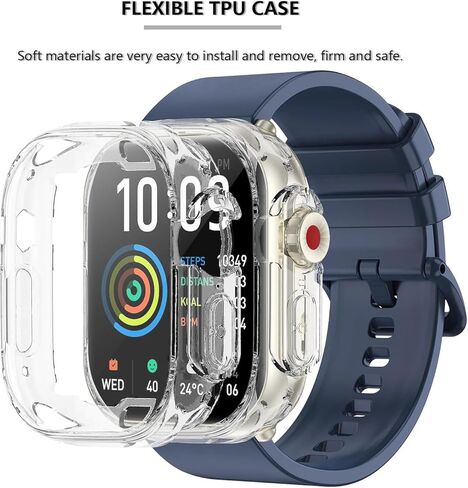 [2-Pack] Screen Protector & Case Compatible with Jacoosa/QONBINK/Banlvs K62, Soft TPU Plated Case All-Around Protective Screen Full Cover Bumper Compatible for K62 Smart Watch in Saudi Arabia
