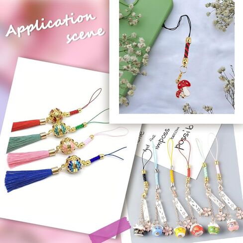 SUNNYCLUE 1 صندوق 30 قطعة 10 ألوان للهاتف الحبل جراد البحر المشبك أحزمة الهاتف سحر المحمول البوليستر اسهم Lariat سحر سلسلة الحبل سلاسل مع مشبك مخلب جراد البحر الذهبي لسلسلة مفاتيح الهاتف الخليوي in Kuwait