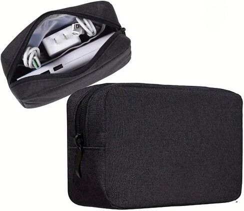 Cables Phones Organizer Bags Outdoor Travel Bag Small Electronics SD Card Zipper Grid Storage Bag (Black) in Saudi Arabia