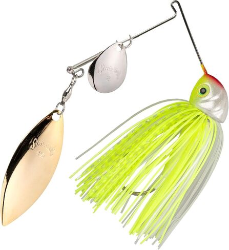 Strike King (TGHCSB12CW-203) Tour Grade Heavy Cover Spinnerbait Fishing Lure, 1/2-Ounce, Size 5/0 Gamakatsu Siwash Hook, Colorado/Willow Blades, Contoured Head, Hand-Tied Skirt, Chartreuse White in Saudi Arabia