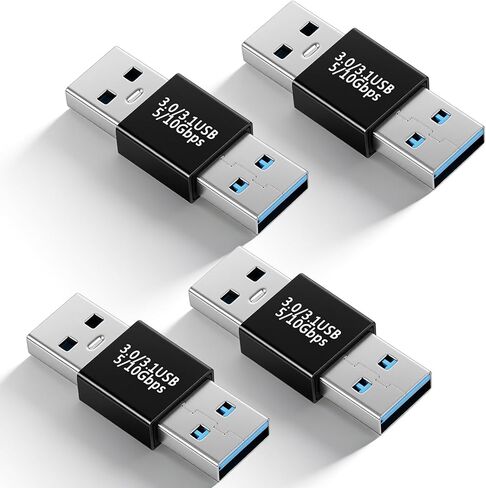 2 حزمة محول USB ذكر إلى ذكر، USB 3.1 نوع A لكتابة محول، موصل تمديد عالي السرعة للسائق الصلب، الكمبيوتر المحمول، مشغل DVD، الشاشة، الكاميرا، أسود in Kuwait