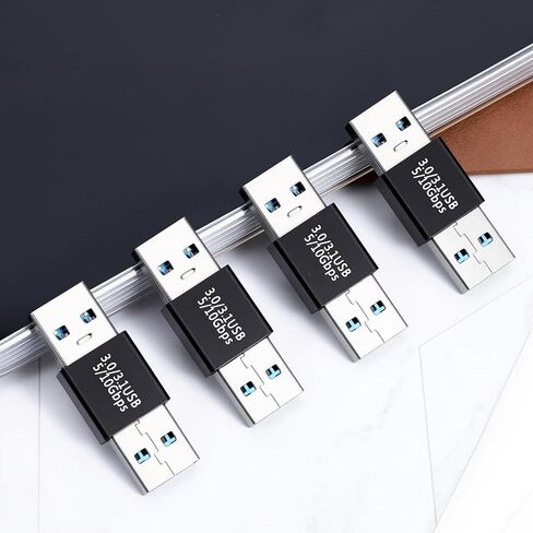 2 حزمة محول USB ذكر إلى ذكر، USB 3.1 نوع A لكتابة محول، موصل تمديد عالي السرعة للسائق الصلب، الكمبيوتر المحمول، مشغل DVD، الشاشة، الكاميرا، أسود in Kuwait