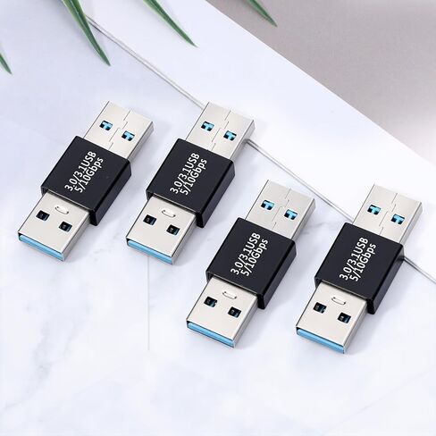 2 حزمة محول USB ذكر إلى ذكر، USB 3.1 نوع A لكتابة محول، موصل تمديد عالي السرعة للسائق الصلب، الكمبيوتر المحمول، مشغل DVD، الشاشة، الكاميرا، أسود in Kuwait