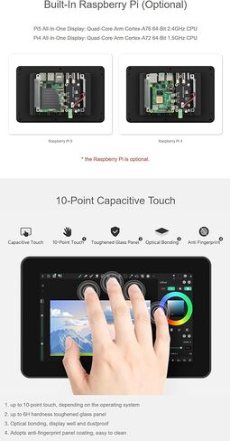 7inch 720×1280 Industrial HMI All-in-one Touch Display for Raspberry Pi 5(Not Inluded), Supports Dual 4K HDMI Output, 10-Point Touch, Optical Bonding, Aluminum Alloy Case @XYGStudy (RPI-HMI-7A-ACCE) in Saudi Arabia