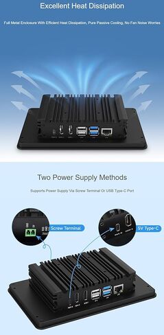 7inch 720×1280 Industrial HMI All-in-one Touch Display for Raspberry Pi 5(Not Inluded), Supports Dual 4K HDMI Output, 10-Point Touch, Optical Bonding, Aluminum Alloy Case @XYGStudy (RPI-HMI-7A-ACCE) in Saudi Arabia