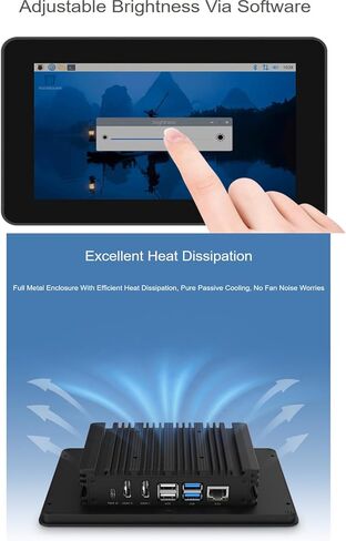 7inch 720×1280 Industrial HMI All-in-one Touch Display for Raspberry Pi 5(Not Inluded), Supports Dual 4K HDMI Output, 10-Point Touch, Optical Bonding, Aluminum Alloy Case @XYGStudy (RPI-HMI-7A-ACCE) in Saudi Arabia