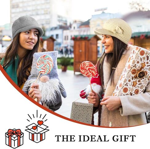 Beret Hat for Women - Womens Winter Hats Warm Thermal Knitted Visor Beanies Hats Fleece Lined Slouchy Beanie Cap with Brim in Saudi Arabia