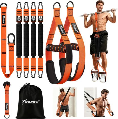 Pull Up Assistance Bands, Heavy Duty Resistance Bands with Handles, Exercise Band with Door Anchor, Adjustable Workout Band Set for Pull Up Bar, Full Body Strength&Muscle Training, Recovery, Home Gym in Saudi Arabia