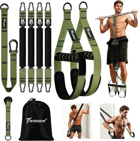 Pull Up Assistance Bands, Heavy Duty Resistance Bands with Handles, Exercise Band with Door Anchor, Adjustable Workout Band Set for Pull Up Bar, Full Body Strength&Muscle Training, Recovery, Home Gym in Saudi Arabia